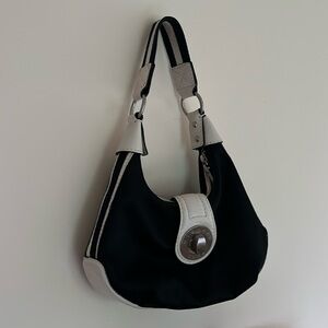 Michael Kors S Size Interwoven Canvas Shoulder Bag